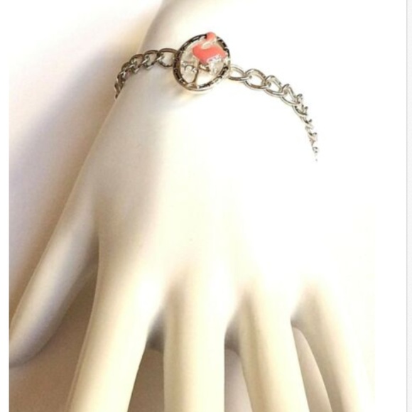 Silver Flamingo Bracelet Anklet 8-10.5" Island - Picture 7 of 8